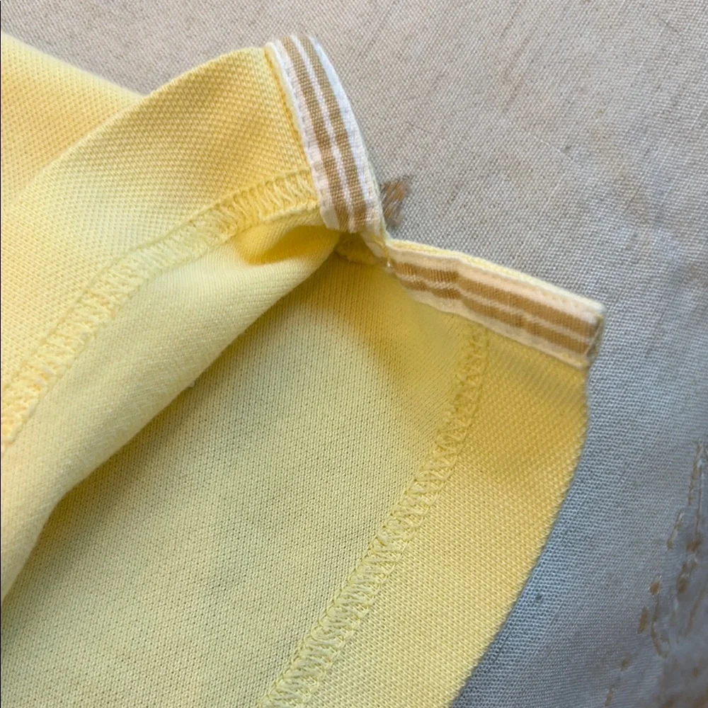 Banana Republic Men's Pique Polo Shirt Size L Yellow Elephant Logo